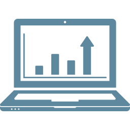 Custom graphic of a laptop with a graph on it
