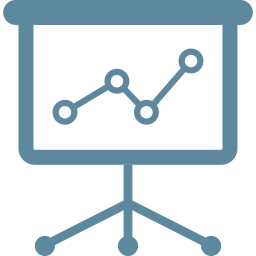 Custom graphic of a presentation screen with a graph